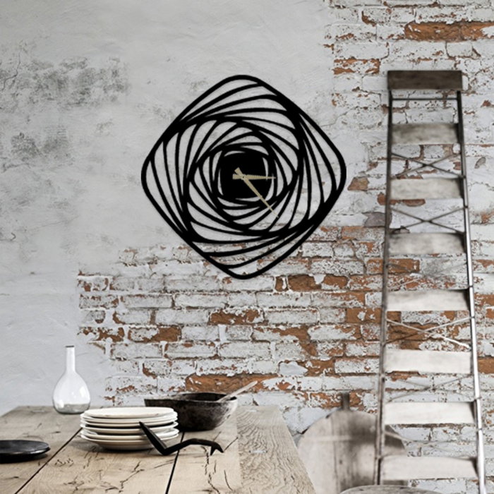 Wallity Girdap Reloj de pared decorativo de metal Negro 50 x 50 cm Wallity Girdap Reloj de pared decorativo de metal Negro 50 x 50 cm
